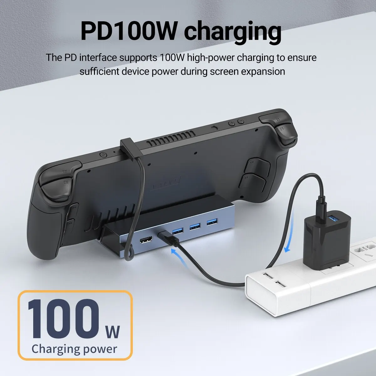 Type C Docking Station 4K HD HDMI PD RJ45 USB2.0 Interface for Nintendo Switch/OLED Steam Deck Macbook Samsung and More