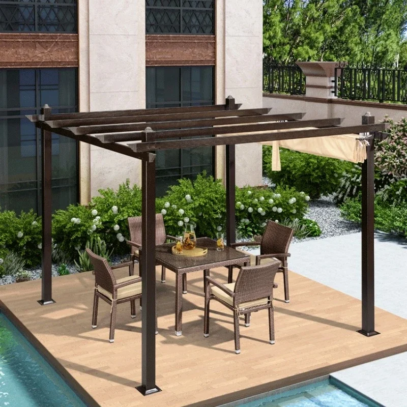 Aluminum Alloy Grapevine Courtyard Porch Frame Outdoor Awning Villa Garden Pavilion Gazebo