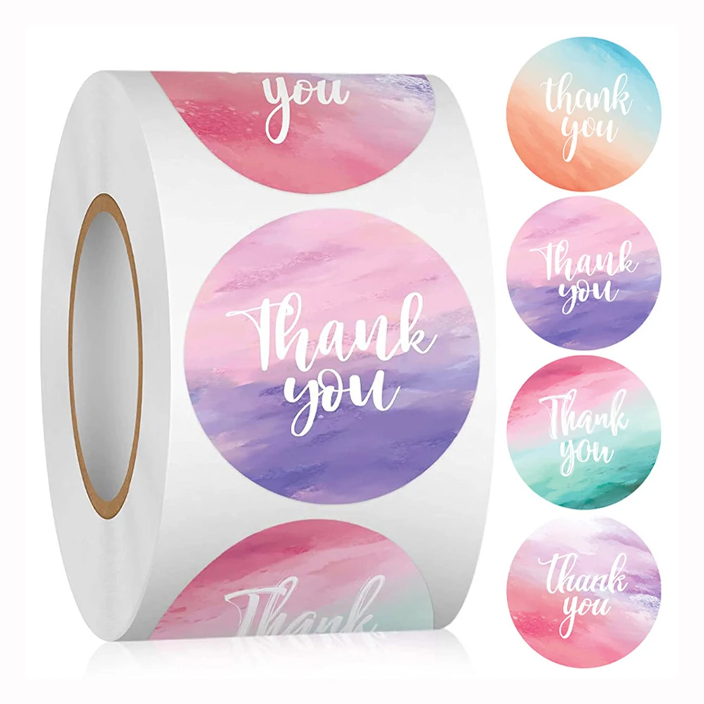 

100-500pcs New Thank You Stickers for Envelope Seal Labels Gift Packaging decor Birthday Party Scrapbooking Stationery Sticker