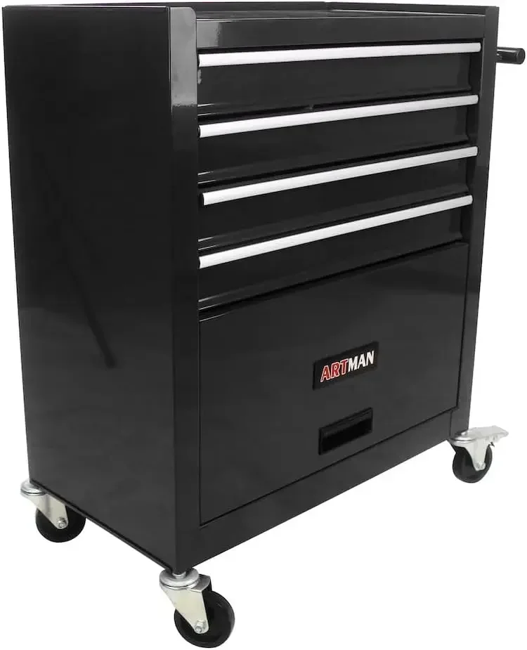 4 Drawers Tool Cabinet with Tool Sets Rolling Tool Cart with Drawers and Wheels Mechanics 4