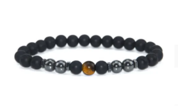 Anti-Swelling Black Obsidian Anklet Matte Retro Stylish Handmade Ankle Decoration 