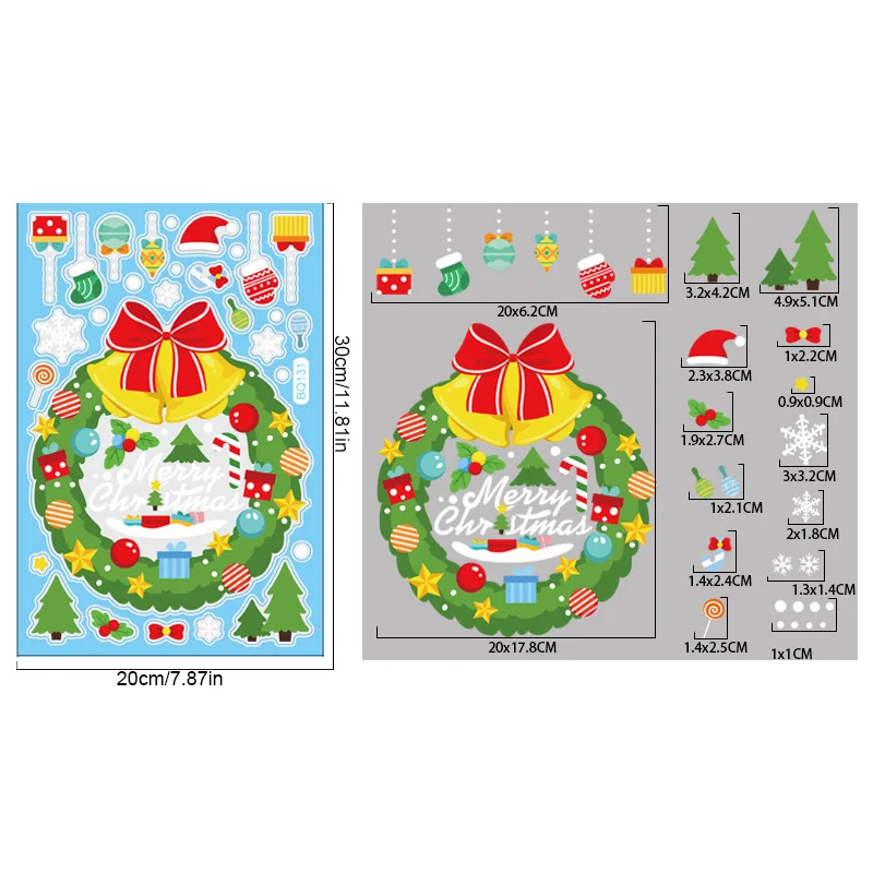 Noel Dekorasyonu Kar Tanesi Noel Baba Ren Geyiği Pencere Camı Elektrostatik Komik Çıkartmalar Noel Partisi Dekorasyon Aksesuarları_voghion.com