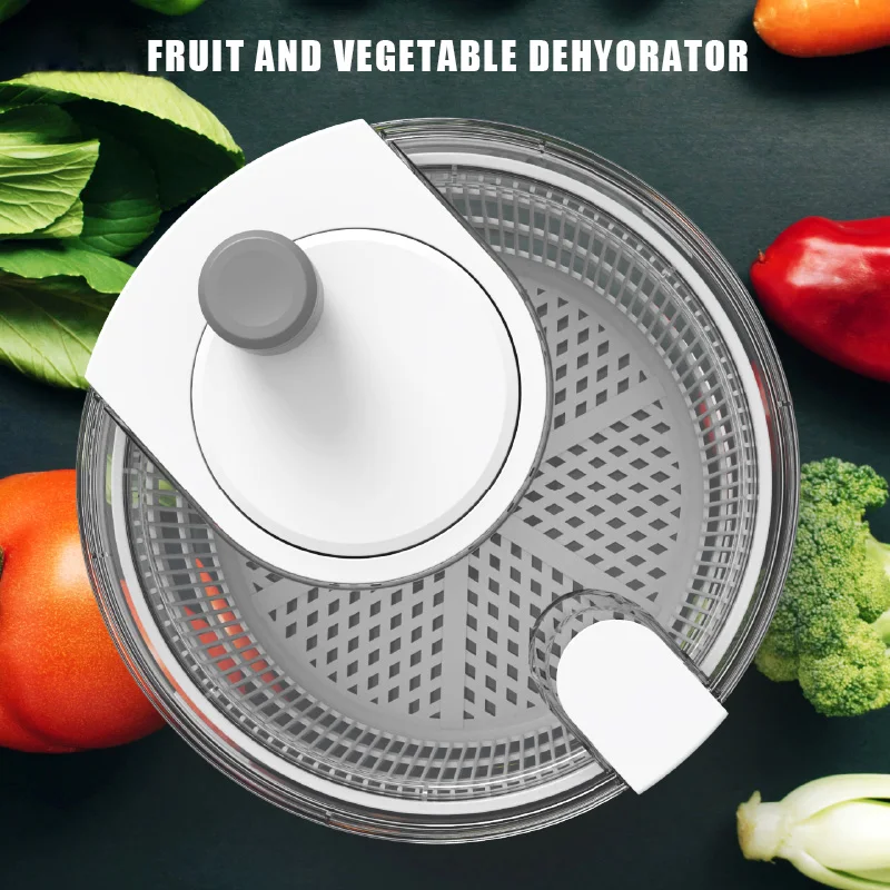 Multi-functional manual vegetable dehydrator salad spin dryer food dryer fruit and vegetable dehydrator kitchen tool