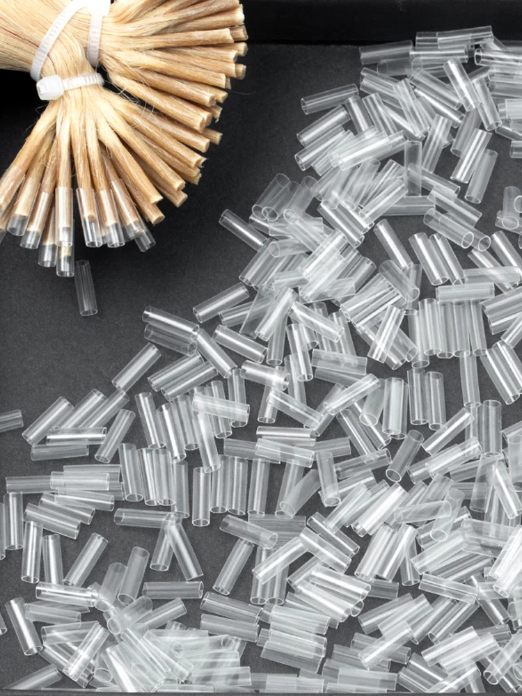 500pcs Heat Shrink Tubes for Hair Extensions Without Adhesive Fusion Hair Accessories Tools Transparent Color