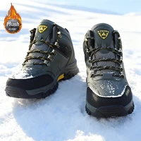 Men's Snow Boots for Men Casual Winter Shoes Platform Non-slip Warm Fur Ankle Boots Plush Combat Outdoor Hiking Motorcycle Boots
