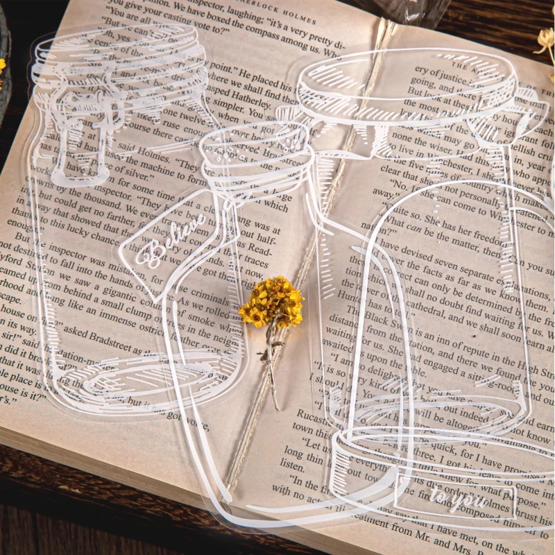 Bookmarks Stationery Supplies 20pcs Transparent Dried Flower Decorative Stickers Scrapbook