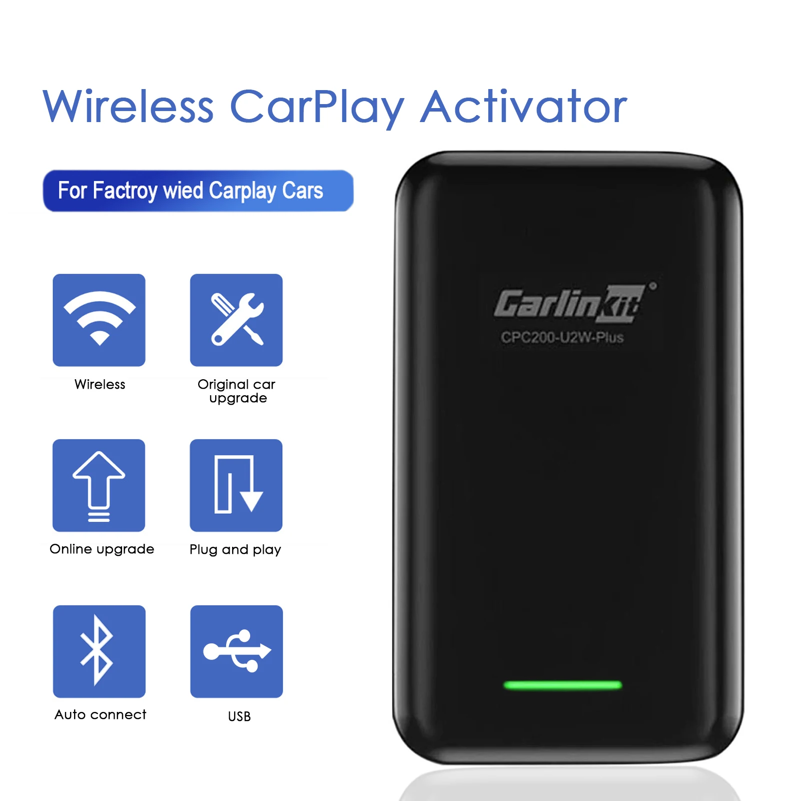 2023 Carlinkit 3.0 Wireless Apple Carplay Adapter Activator Carlink 3 Wired  to Wirelessly Car Play Box CPC200 U2W Plus