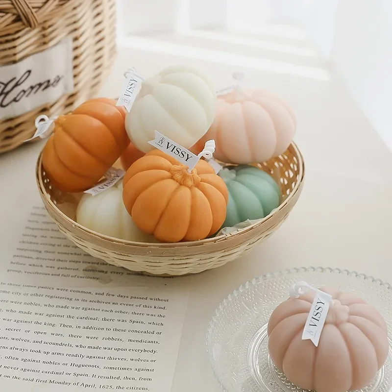 

Halloween Pumpkin Shape Decorative Aromatic Candles Soy Wax Scented Candle For Birthday Wedding Aromatherapy Ornament Candle