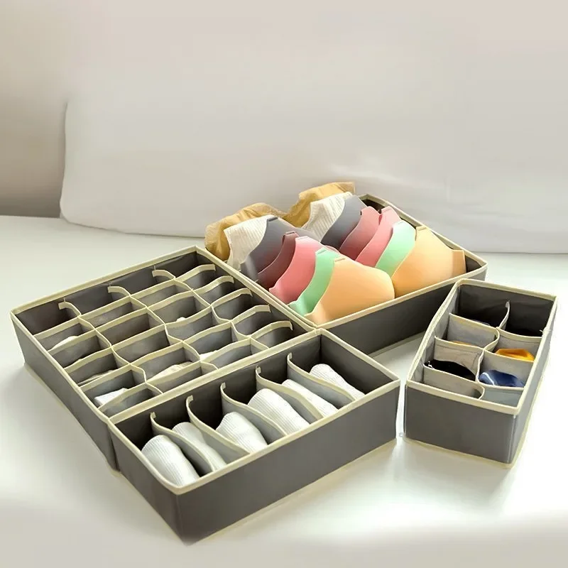 Multi-Use Drawer Storage Organizer for Underwear, Socks, Bras | Foldable Fabric Closet Box with Scarf & Tie Compartments 5