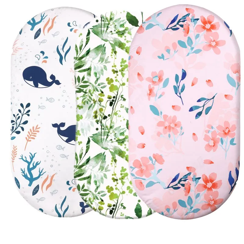 80cm*40cm Rocking Bassinet Sheet Crib Sheets Baby Bed Mattress Cradle Covers Print Newborn Bedding Set New Born Mini Cot Sheet