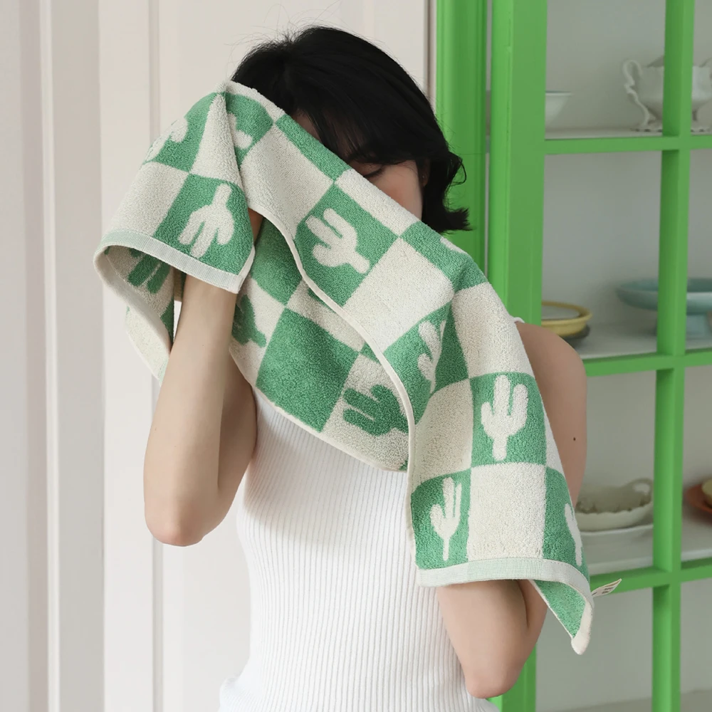 Retro Plaid Cotton Beach Bath Towel bath towels,cotton towel