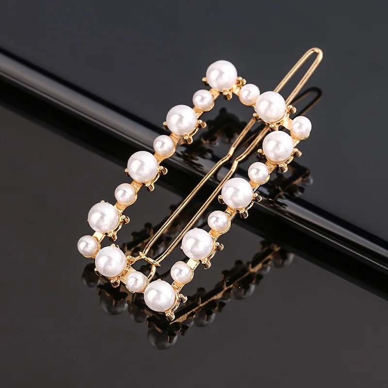 New Fashion Metal Love Heart Hair Clip Elegant Pearl Round Barrette for Women Girls Sweet Hairpins Barrettes Hair Accessories head wrap for women