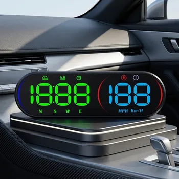 Display Head-up G26 5V HUD GPS con Bussola e Velocità, Display Digitale per Auto con Tachimetro KM/H MPH e Avviso di Eccesso di Velocità