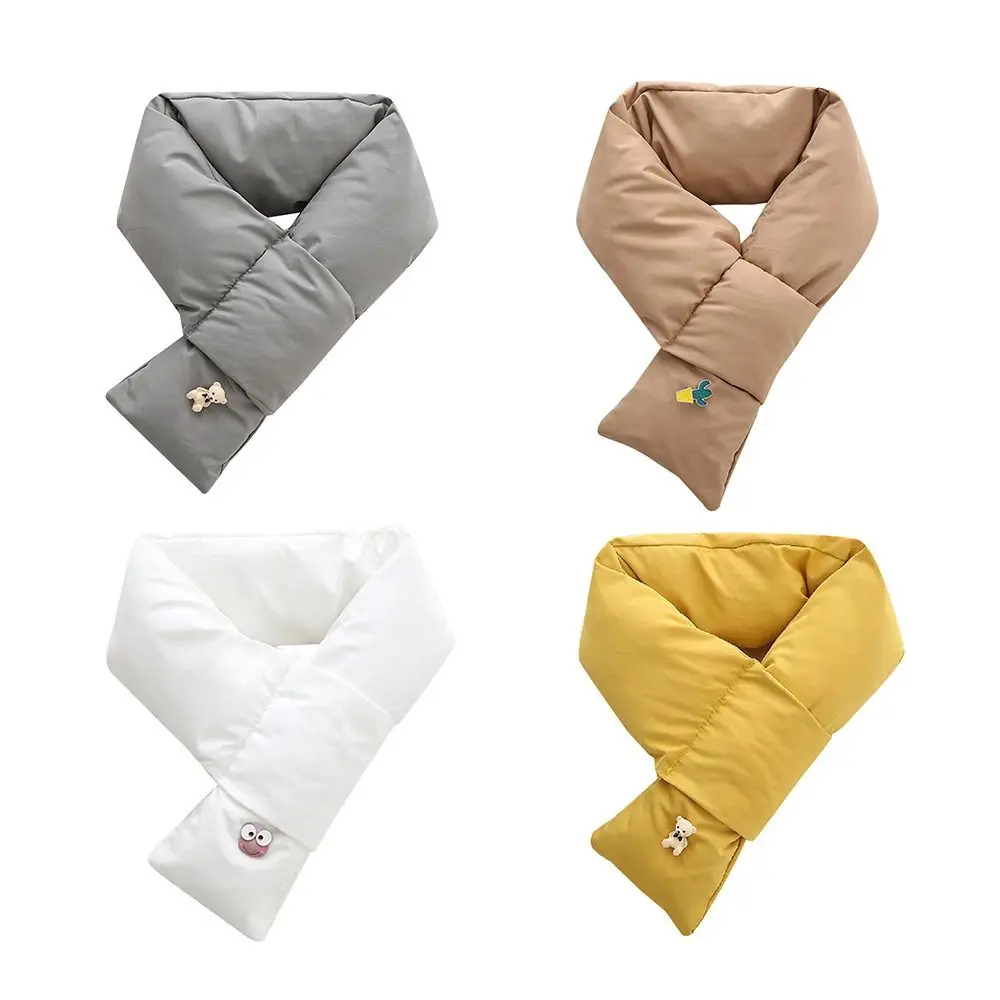 Bib Baby Thermal Neck Warmer Windproof Thickened Boys Girls Down Scarf Snap Fastener Neckerchief Snood Cowl Tube Autumn Winter