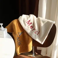 INS Texture Square Towel Quick Dry Letter Embroidery Hand Towel Soft Water Absorption Hand Towel for Kitchen Bathroom zakdoek 2