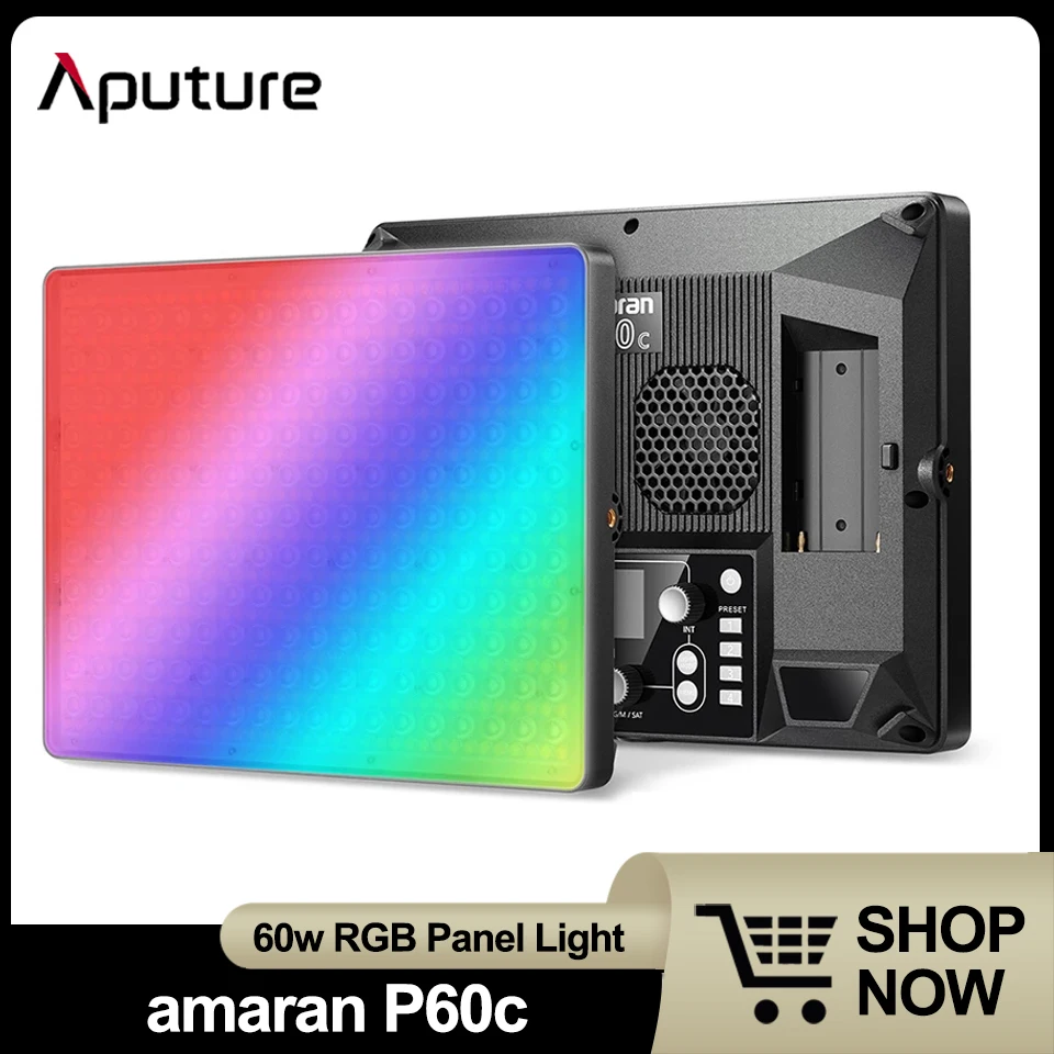 

Aputure Amaran P60c LED Photography Panel Light RGB Full-color 3200K-6500K Vide Light Controlled by Sidus Link App