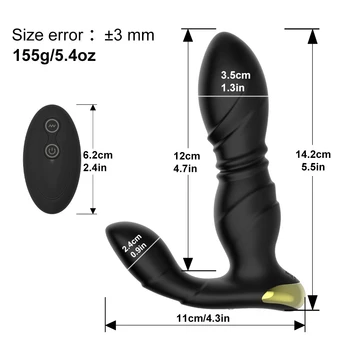 Anal Plug Vibrator for Men Thrusting Prostate Massager Dildo Male Vagina Massager Stimulator Butt Plug Sex Toys for Women Men 6