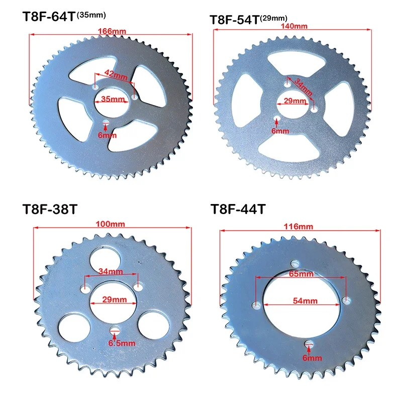 Rear Sprocket 38-74 Tooth 44T-74T T8F 35MM Mini Moto ATV Quad Dirt Pit Pocket Bike Cross 47cc 49cc Parts engine sprocket