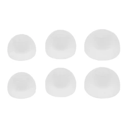 Silicone Earbuds Replacement Tips - Ear Cushion Pads and Caps (S, M, L) (White)