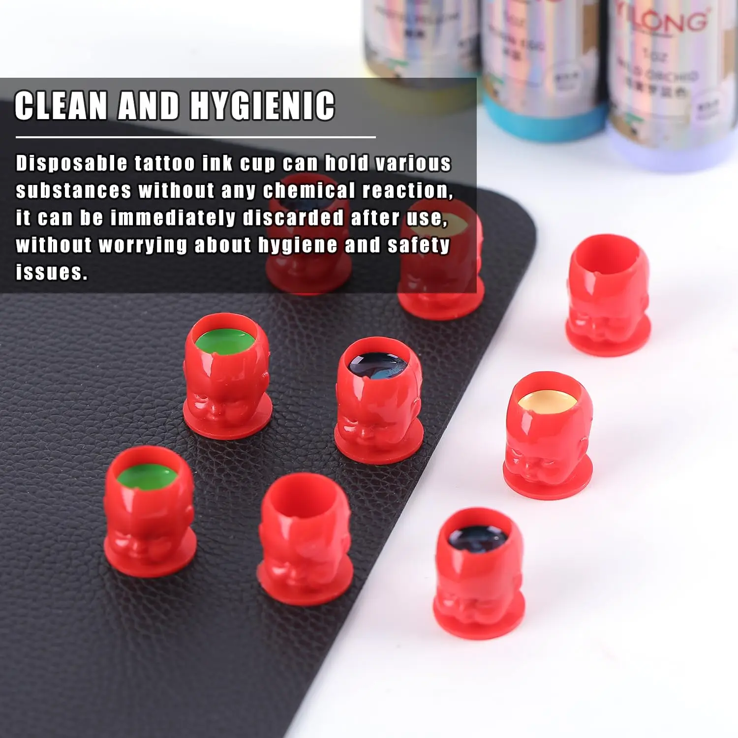 200/100/50PCS Tattoo Ink Cup Disposable 16styles Tattoo Ink Cup Permanent Makeup Pigment Holder Container Cap Accessory