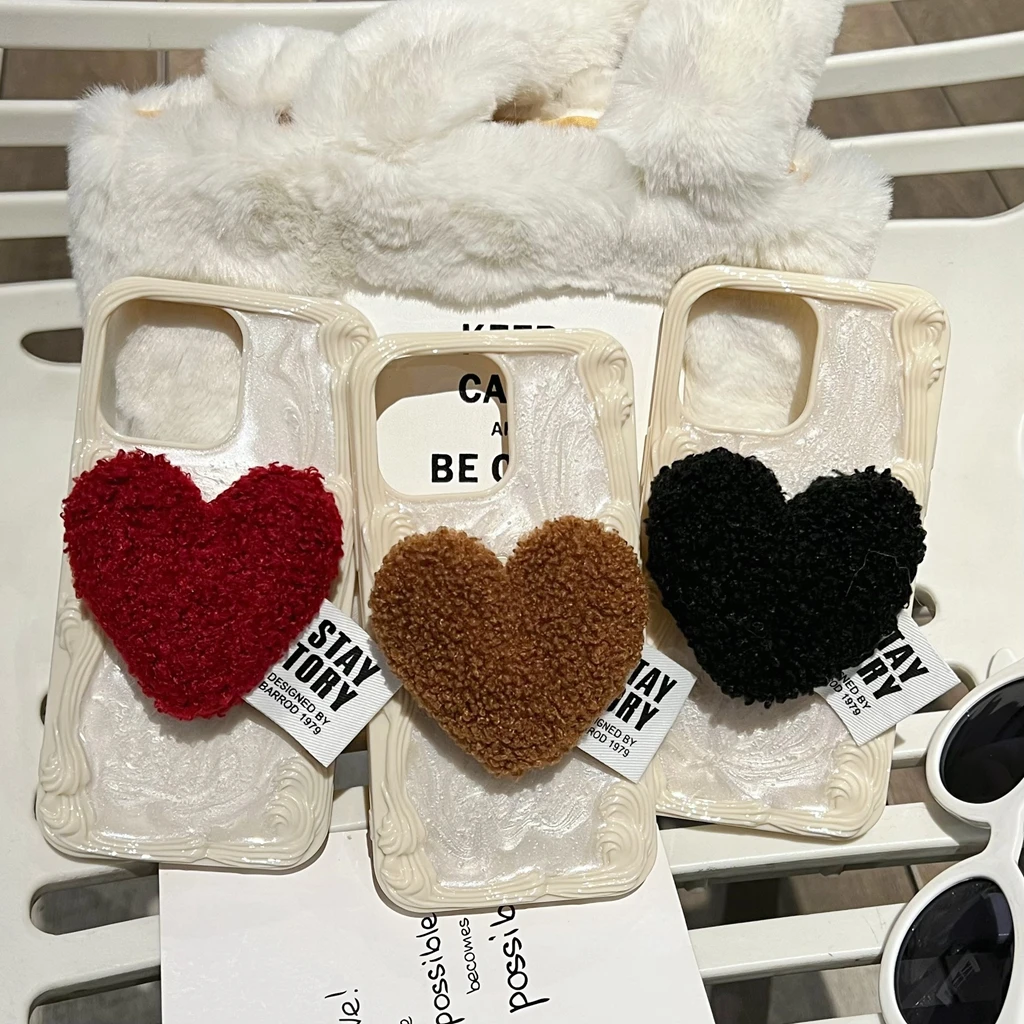 

Roman Column Plush Love Letter Phone Cover Case For iPhone 15 14 13 12 11 Pro Max