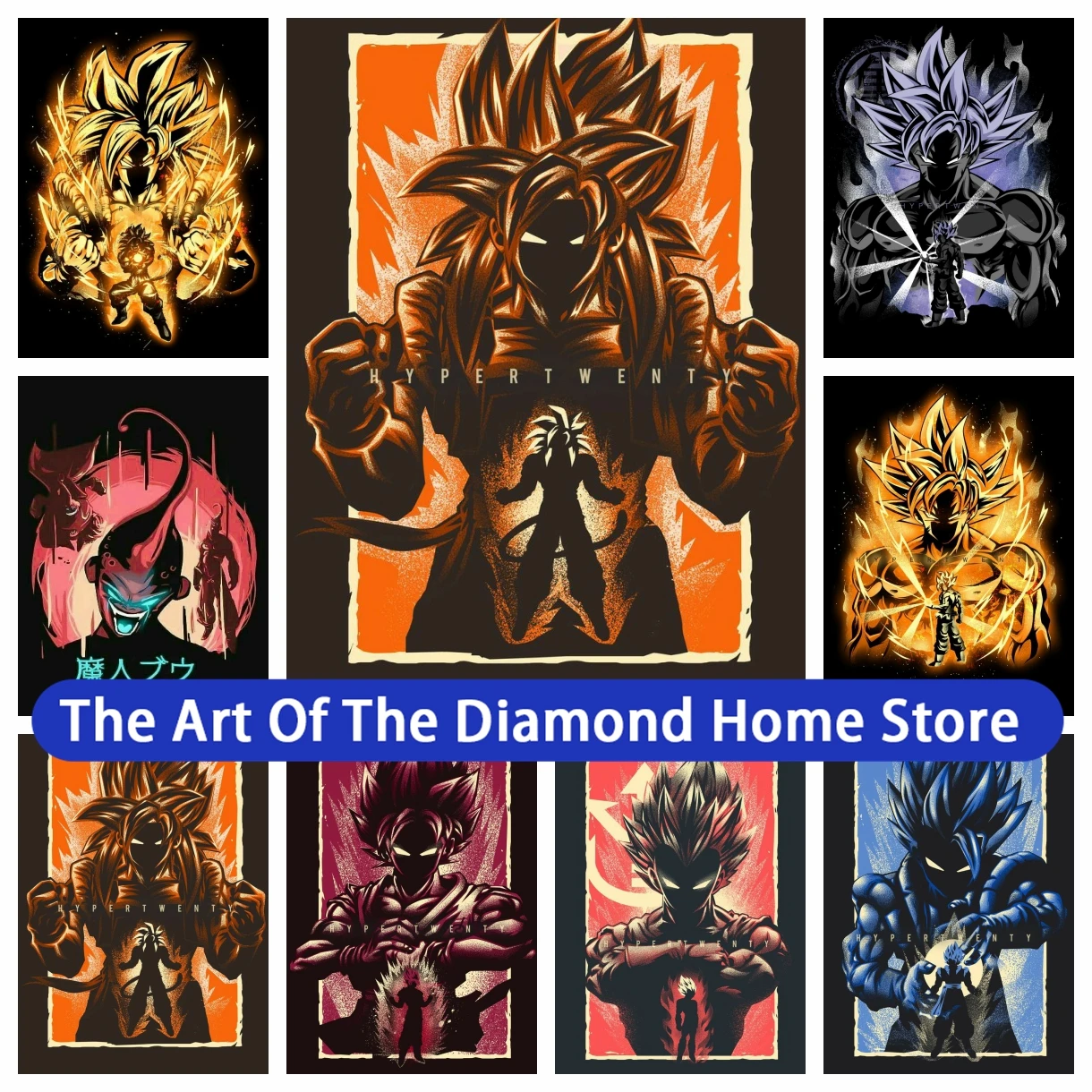 

Dragon Ball 5D AB Diamond Painting Songoku Vegeta it Anime Character Cross Stitch Mosaic Art Rhinestone Home Decoration Gift