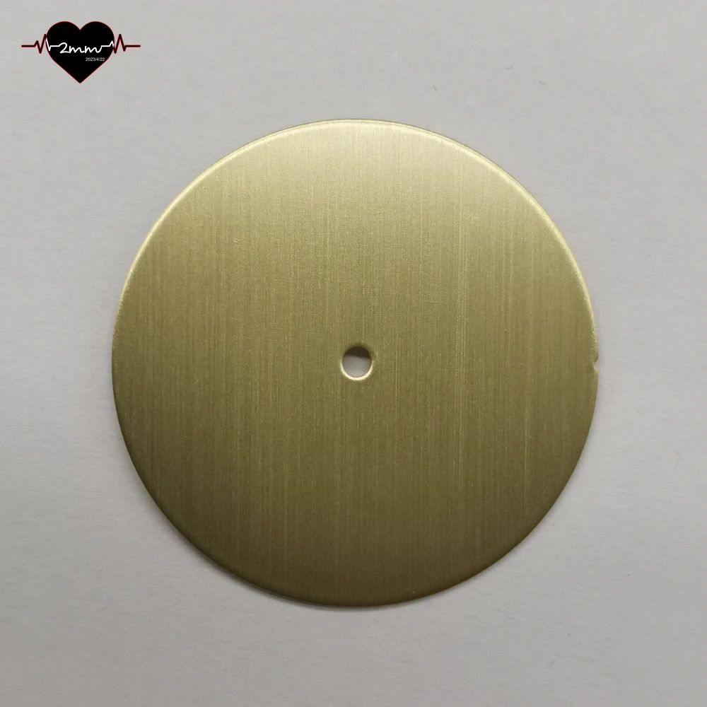 Blank Watch Dial 33.5mm brass Watch Face brush nature brass no no printing for Miyota 9015 Movement