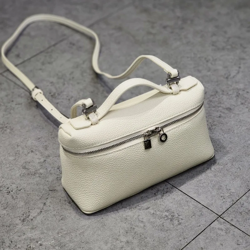 

Luxury Genuine Leather Mini Women's Handbag 2023 Trend Evening Lipstick Cosmetic Bag High Quality Canvas Crossbody Lunch Box Bag