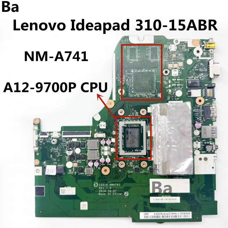 

For Lenovo Ideapad 310-15ABR NM-A741 Motherboard CPU A12-9700P 4G RAM 100% Test Work