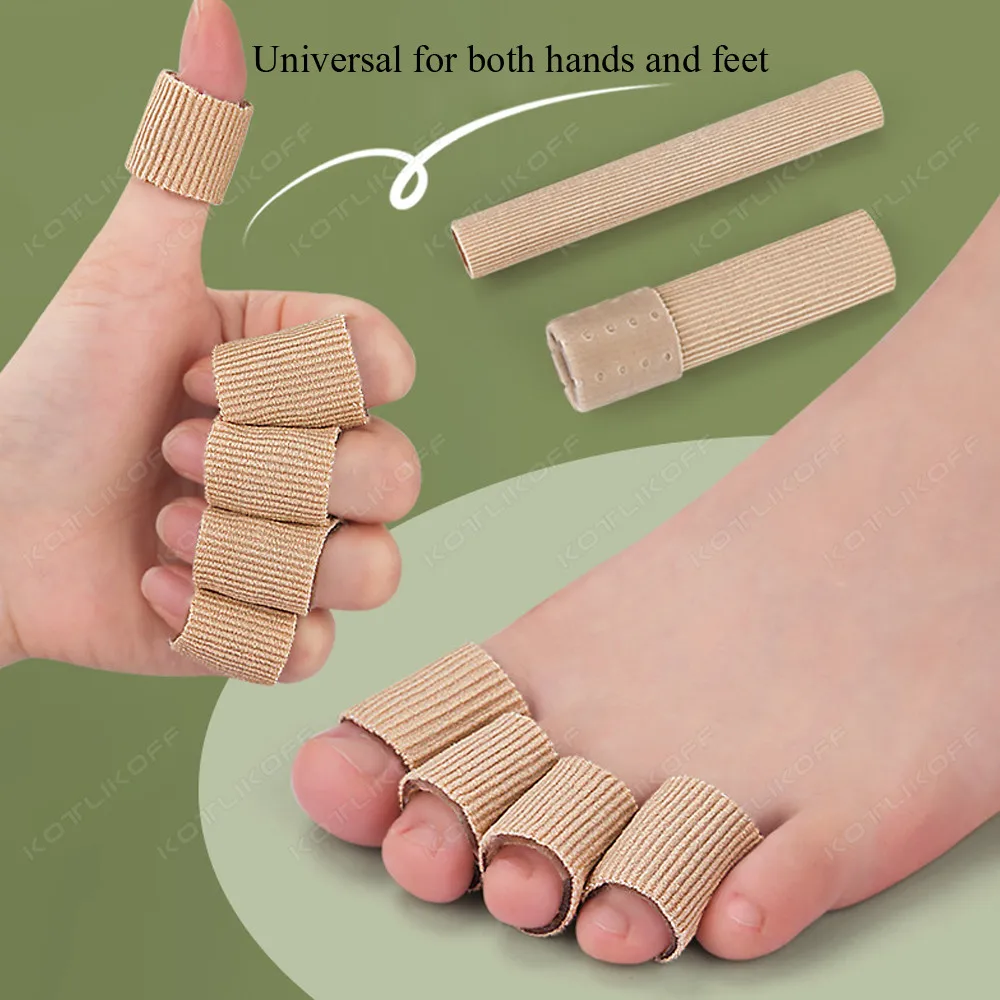 Fabric Silicone Toe Tube Gel Toe Protector Bandage For Corns Blisters Calluses Hammer Toes Pain Relief Foot Care Sleeve Pads