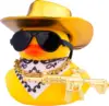 Cowboy Duck with Guns Car Dashboard Decorations Rubber Duck Car Ornaments with Cool Accessories Mini Swim Ring Sun Hat Sunglasse 6
