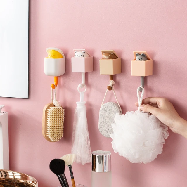 Kreatív Aranyos Rejtett Macskahorgok Fali Shlef Horog Ruha Kalap Sál Kulccsal Tartók Állatok Fogas Rack Otthoni Dekoráció