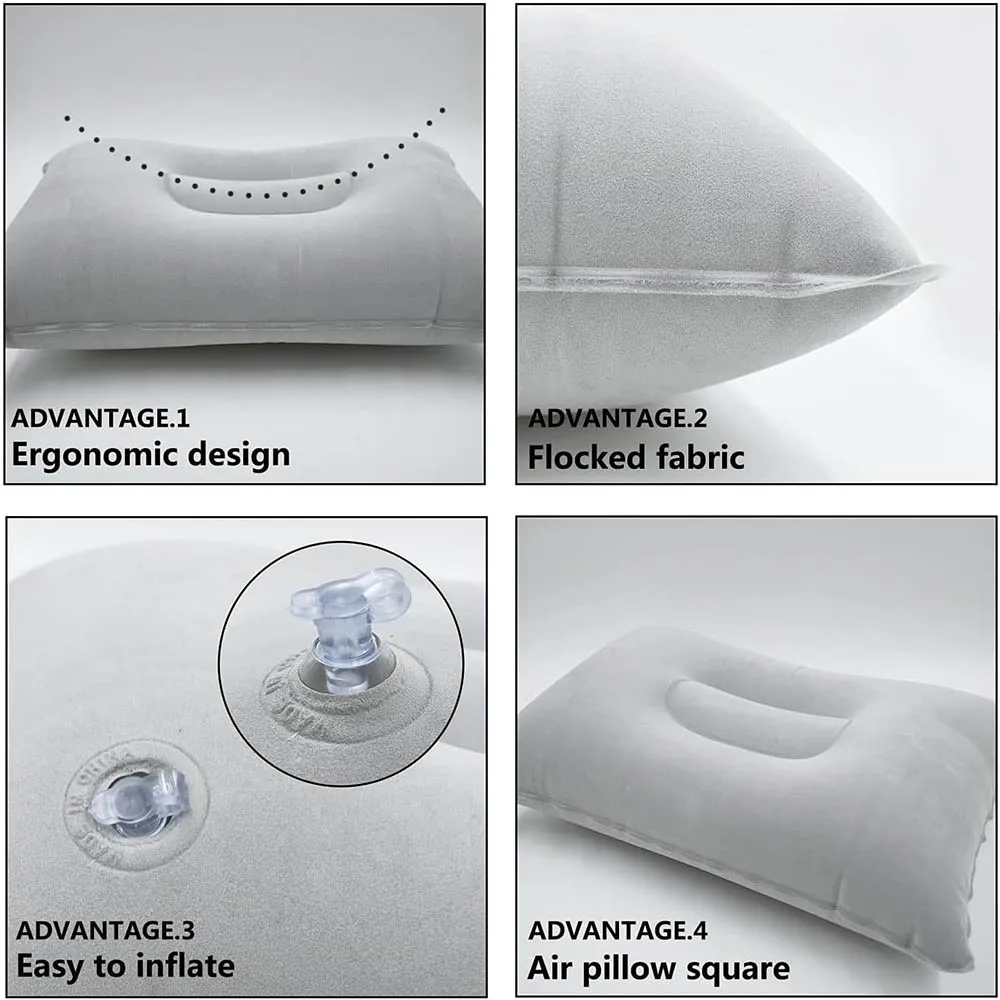 Inflatable Travel Pillow Portable Air Pillow for Camping Hiking Home Office Napping Sleeping Neck Waist Lumbar Support inflatable pillow camping pillow