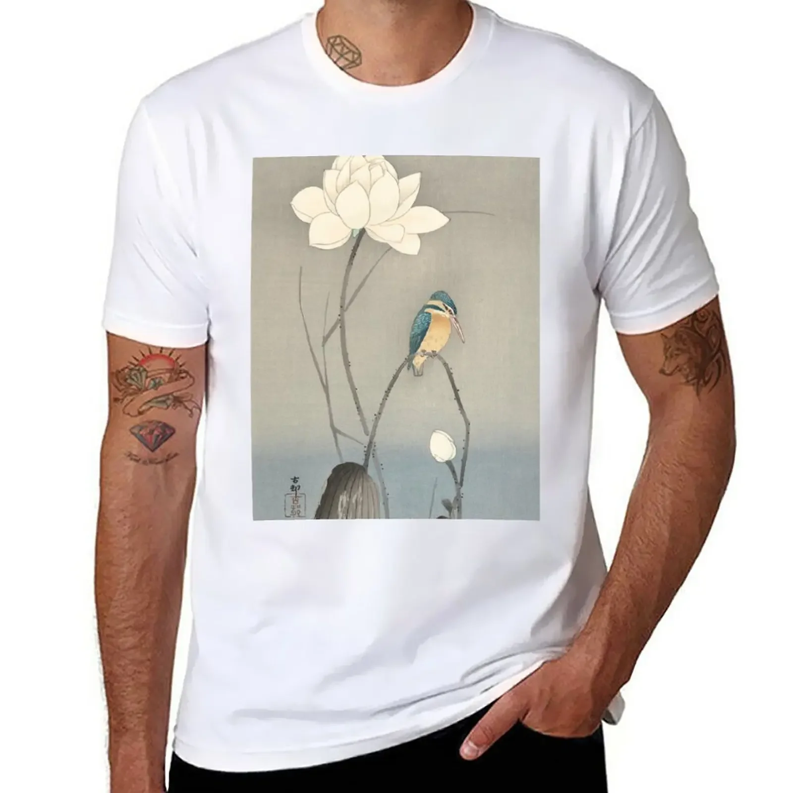 

Kingfisher with Lotus Flower, Ohara Koson T-Shirt for a boy korean fashion t shirts men