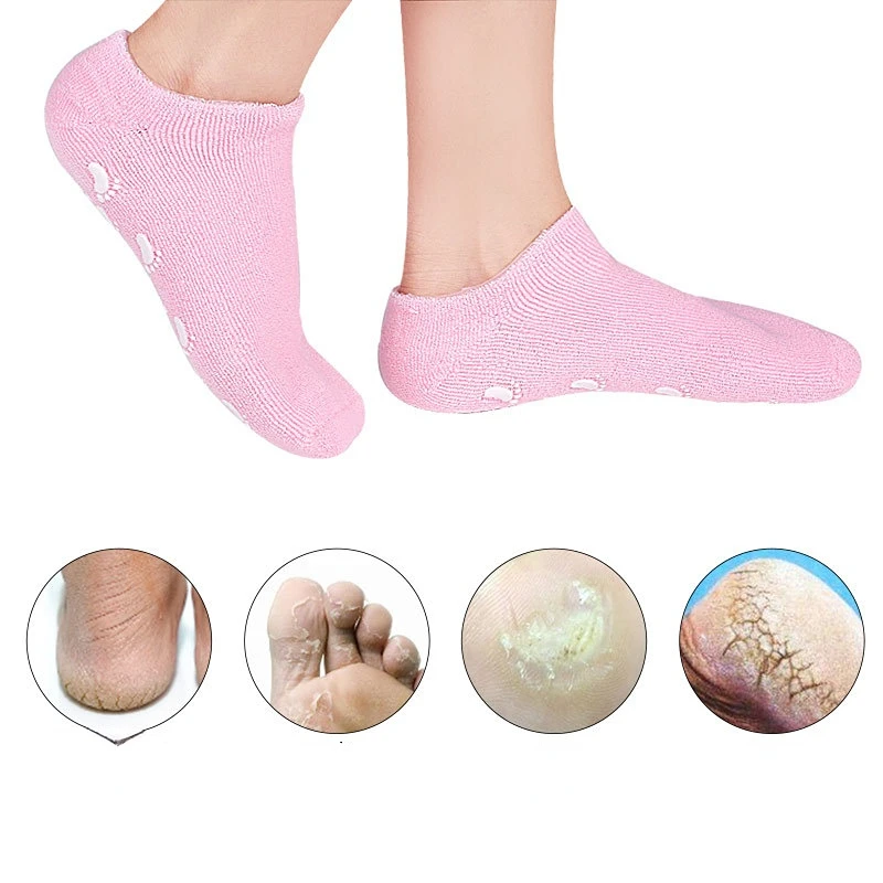 1Pair Reusable Spa Gel Socks & Gloves Moisturizing Whitening Exfoliating Velvet Smooth Beauty Hand Foot Care Silicone Socks beauty gel socks gloves