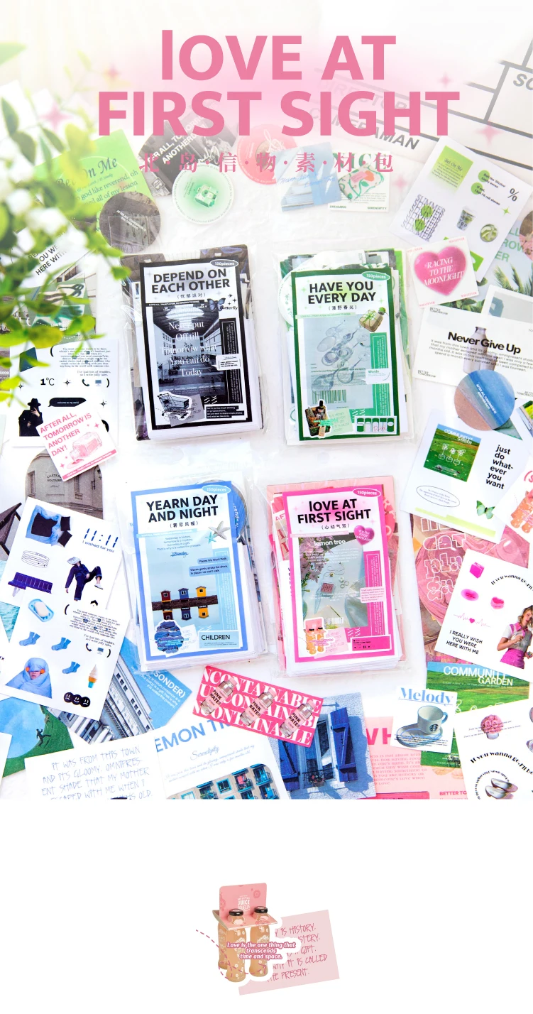 Yoofun 150 teile/los Orignal INS Stil Nette Collage Junk Journal Material Pack Scrapbooking diy Täglichen Leben Kawaii Zeug Aufkleber – Detail 1