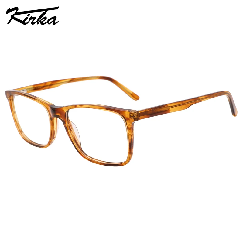 

Kirka Unisex Acetate Classical Pattern Rectangle Frames Wide Pattern Temples Optical Prescription Glasses 4 Colors WD1430