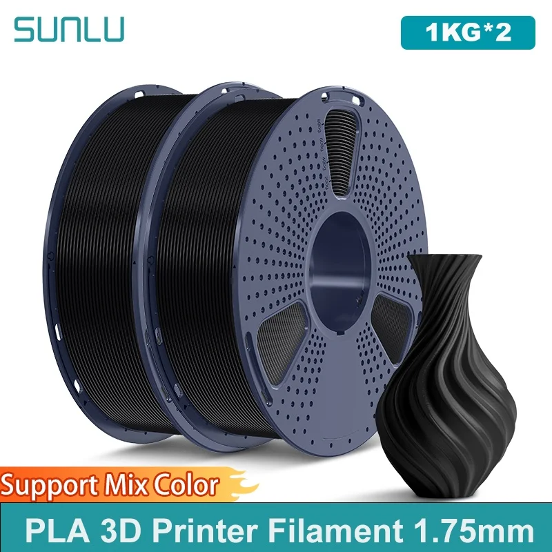 SUNLU 2KG PLA 3Dプリンターフィラメント 1.75mm きれいに巻かれた3D