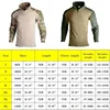Outdoor Long Sleeve Tactical Shirts Combat Shirt 1/4 Zipper Ripstop Cotton Wear-resisting Camo Airsoft T Shirts Men Clothing 2
