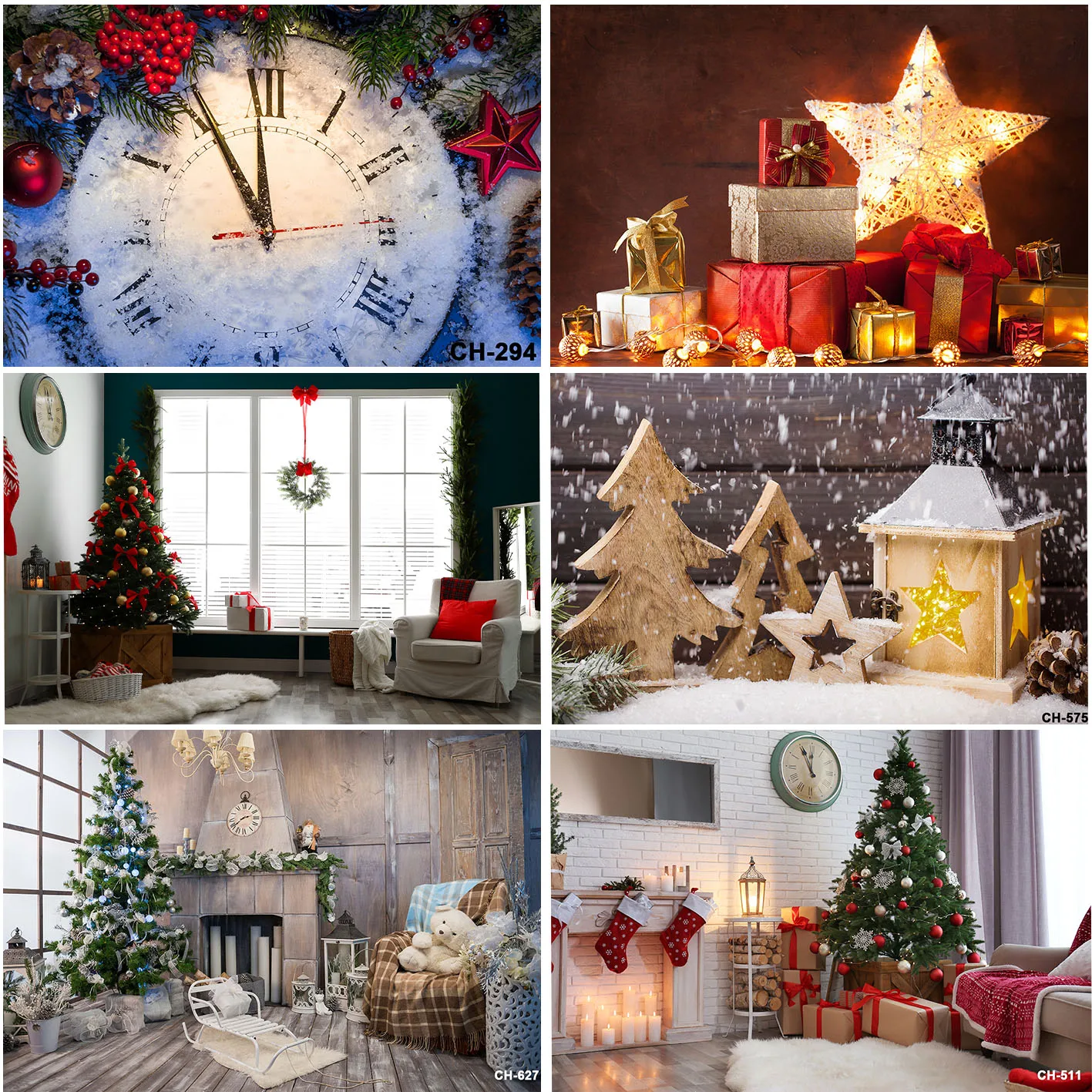 

Merry Christmas Happy New Year Backgrounds Photography Family Portrait Banner Backdrops Studio Xmas Trees Home Decoration Props