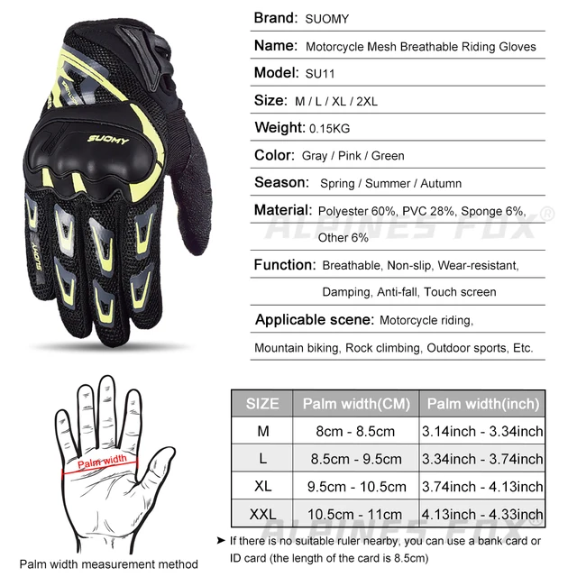 Guanti Moto Estate Unisex - Anti-Shock, Touchscreen, Traspiranti Per Cross, Scooter E Ciclismo