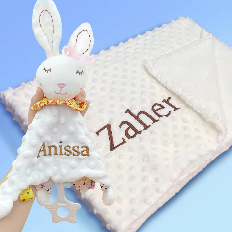 Baby Security Blanket Newborn Baby Blankets Personalized Personalized Comforter Tags Rattles Wrap Blanket First Name