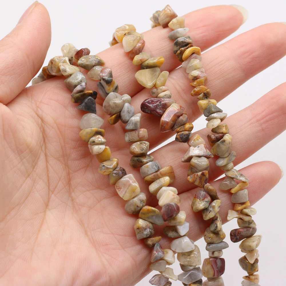 

Irregular Freeform Chip Gravel Beads Natural Crazy Agate Stone 5-8mm Loose Beads For Jewelry Making DIY Exquisite Necklace 16‘’