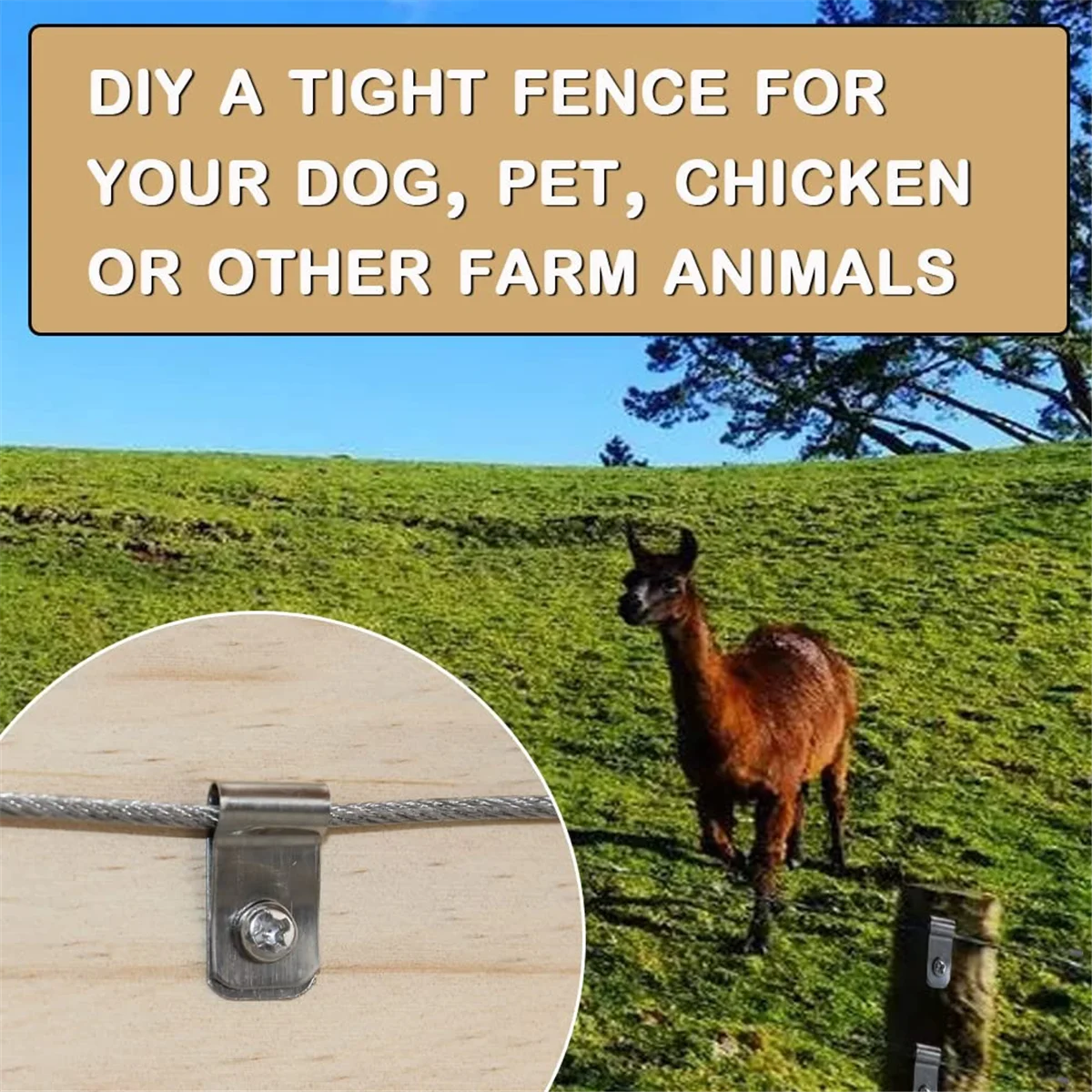 Wire Fence Clips Fence Wire Clamps Aluminum for 12-16 Gauge 100 Pieces