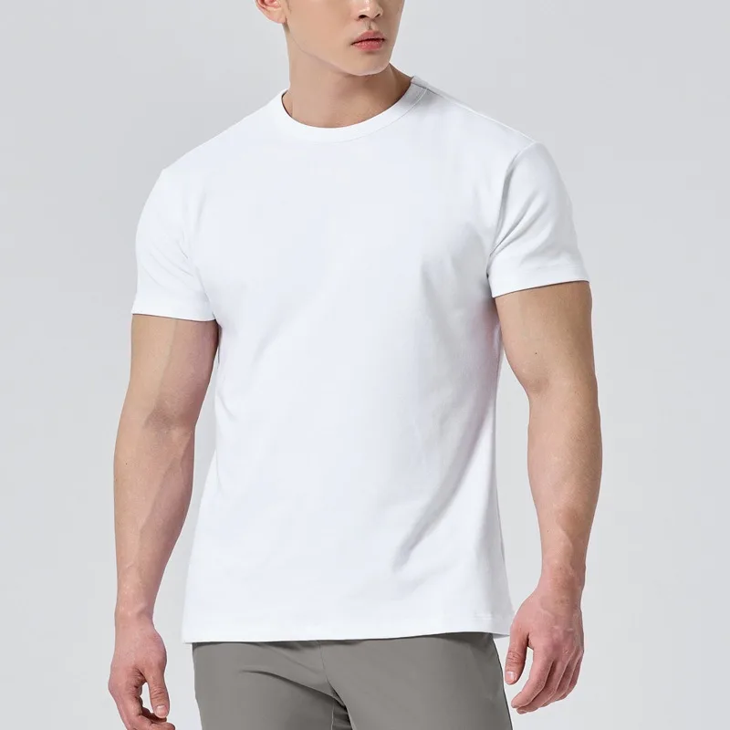 

Men's round neck short sleeve stretch breathable Slim cotton T-shirt outdoor fitness sports