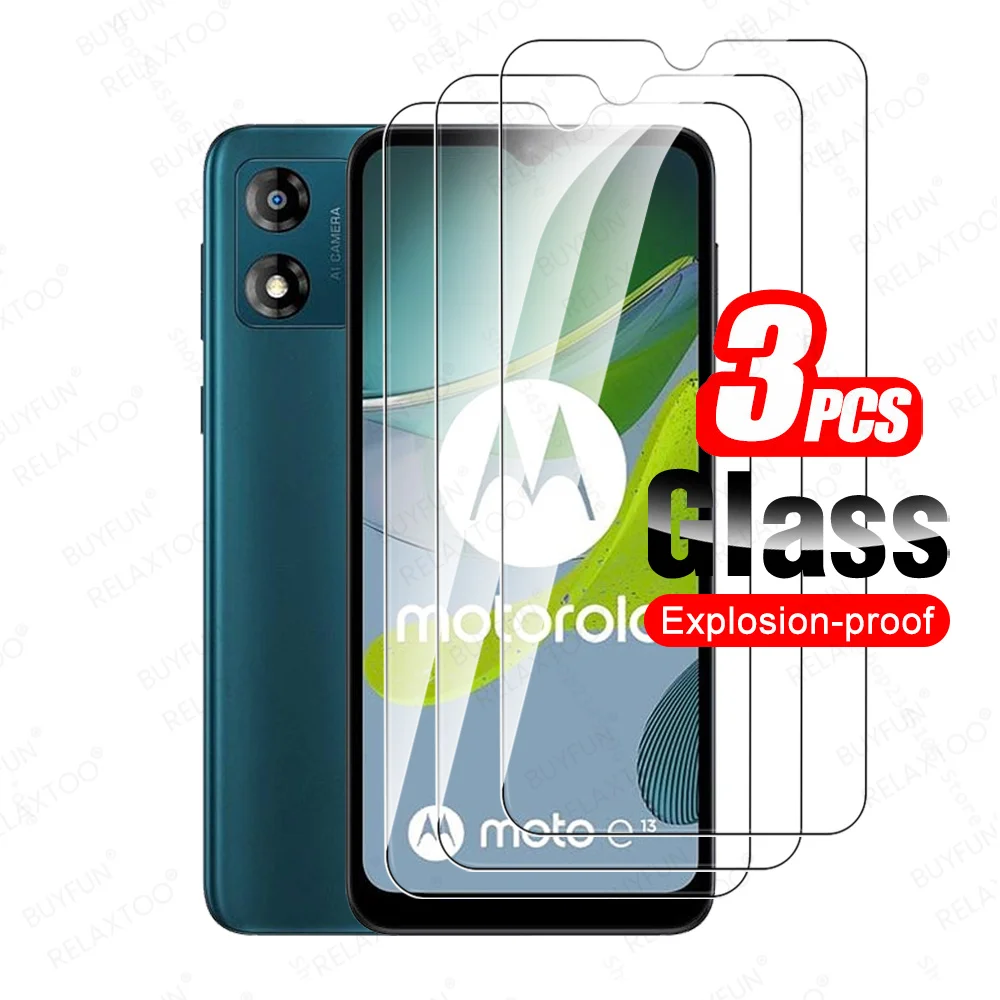 

3Pcs For Motorola Moto E13 4G Screen Protector Tempered Glass Moto Rola MotoE13 MotoE 13 E 13 13E 2023 6.5inch Protection Film