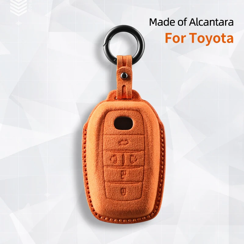 Alcantara Suede Remote Car Key Shell Case Coverkfor Toyota Alphard Vellfire Siena Alphard Previa Rav4 Accessori