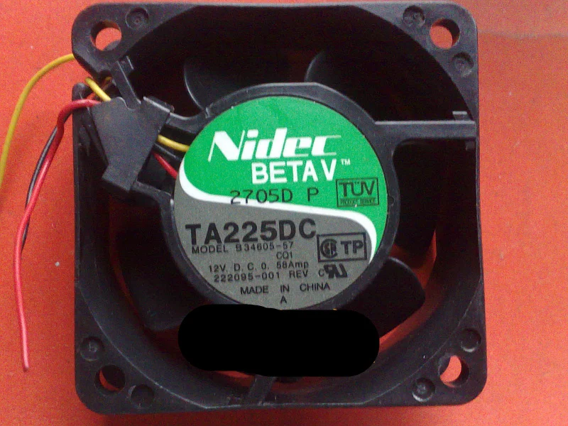 

3-проводной Вентилятор охлаждения сервера Nidec TA225DC B34605-57 CQ1 DC 12V 0.58AMP 60x60x25 мм