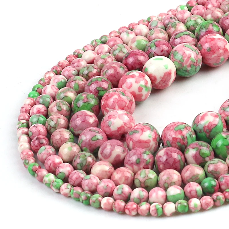 Vibrant Orange and Blue Jasper Round Beads for DIY Jewelry Making - Natural Loose Stones in Various Sizes