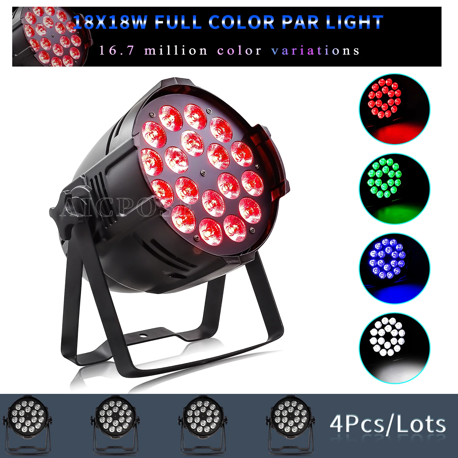 

4Pcs/Lots 18x12W RGBW/18x18W RGBWA UV 6 in 1 LED Par Light Aluminum Stage Light DMX Control DJ Disco Equipment Lighting